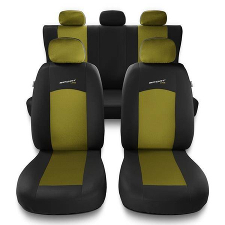 Capas de carro universais para Honda Civic VI, VII, VIII, IX, X (1995-2021) - protetores de assentos - coberturas para bancos - capas de proteção - Auto-Dekor - Sport Line - amarelo