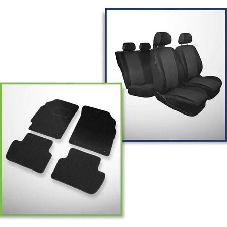 Conjunto: tapetes de feltro + capas feitas sob medida para Chevrolet Spark II Hatchback (2010-2015) – Practic