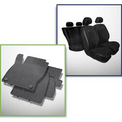 Conjunto: tapetes de borracha + capas feitas sob medida para Ford Focus III Hatchback, Kombi, Sedan (2011-2018) - Premium