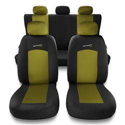 Capas de carro universais para Opel Crossland X (2017-2019) - protetores de assentos - coberturas para bancos - capas de proteção - Auto-Dekor - Sport Line - amarelo