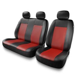 Capas de carro universais para Citroen Berlingo I, II, III (1996-2019) - protetores de assentos - coberturas para bancos - capas de proteção - Auto-Dekor - Comfort 2+1 - vermelho