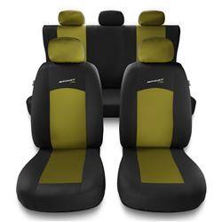 Capas de carro universais para Dacia Sandero I, II (2008-2019) - protetores de assentos - coberturas para bancos - capas de proteção - Auto-Dekor - Sport Line - amarelo