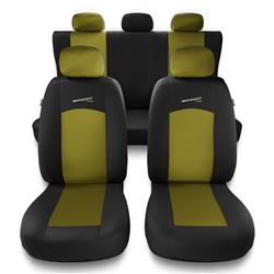 Capas de carro universais para Mitsubishi ASX (2010-2021) - protetores de assentos - coberturas para bancos - capas de proteção - Auto-Dekor - Sport Line - amarelo