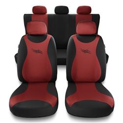 Capas de carro universais para Nissan Qashqai I, II (2007-2019) - protetores de assentos - coberturas para bancos - capas de proteção - Auto-Dekor - Turbo - vermelho