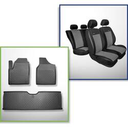 Conjunto: tapetes TPE + capas feitas sob medida para Ford Galaxy I, II Minivan (1995-05.2006) - Premium - 5 ou 7 lugares; sem terceira fileira