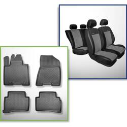 Conjunto: tapetes TPE + capas feitas sob medida para Kia Sportage IV SUV (01.2016-12.2021) - Premium