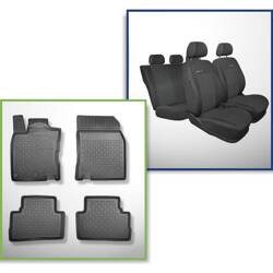 Conjunto: tapetes TPE + capas feitas sob medida para Nissan Qashqai II FL Crossover (2017-05.2021) - Elegance P-1