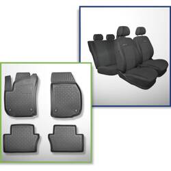 Conjunto: tapetes TPE + capas feitas sob medida para Opel Zafira B Minivan (05.2005-2011) - Elegance P-1 - 5 lugares; sem terceira fileira