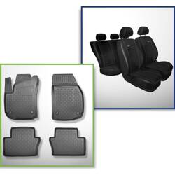 Conjunto: tapetes TPE + capas feitas sob medida para Opel Zafira B Minivan (05.2005-2011) - Premium - 5 ou 7 lugares; sem terceira fileira