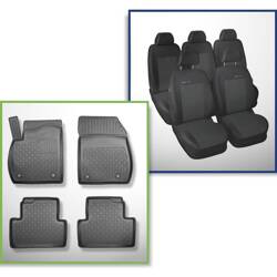 Conjunto: tapetes TPE + capas feitas sob medida para Opel Zafira C Tourer (5-lugares) Minivan (01.2012-07.2019) - Elegance P-1 - 5 ou 7 lugares; sem terceira fileira