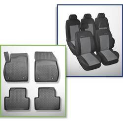 Conjunto: tapetes TPE + capas feitas sob medida para Opel Zafira C Tourer (5-lugares) Minivan (01.2012-07.2019) - Elegance P-2 - 5 ou 7 lugares; sem terceira fileira