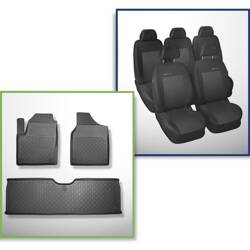 Conjunto: tapetes TPE + capas feitas sob medida para Seat Alhambra Van (1996-08.2010) - Elegance P-3 - 5 lugares; sem terceira fileira; 5 assentos