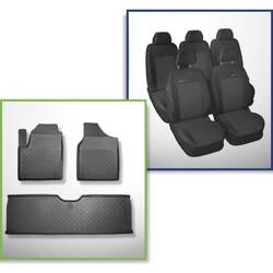 Conjunto: tapetes TPE + capas feitas sob medida para Volkswagen Sharan Van (1995-08.2010) - Elegance P-1 - 5 lugares; sem terceira fileira