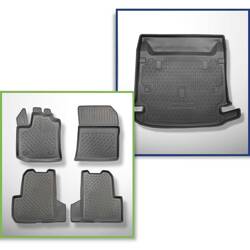 Conjunto: tapetes TPE + protetor de porta-malas para Dacia Lodgy Van (07.2012-10.2022) - Aristar - Cool liner - 7 lugares; sem terceira fileira