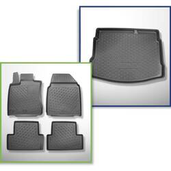 Conjunto: tapetes TPE + protetor de porta-malas para Nissan Qashqai I Crossover (02.2007-01.2014) - Aristar - Cool liner