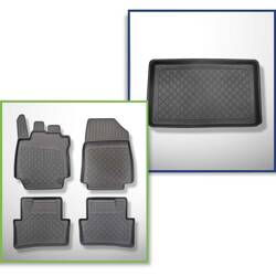 Conjunto: tapetes TPE + protetor de porta-malas para Renault Captur I SUV (04.2013-12.2019) - Aristar - Guardliner - para a parte inferior e superior do porta-malas