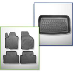 Conjunto: tapetes TPE + protetor de porta-malas para Seat Alhambra II Van (09.2010-03.2022) - Aristar - Cool liner - 7 lugares; terceira fileira levantada (para o espaço atrás da terceira fileira de assentos), tapetes sem terceira fileira