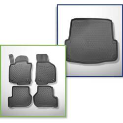 Conjunto: tapetes TPE + protetor de porta-malas para Skoda Octavia II 1Z Combo (2004-04.2013) - Aristar - Cool liner - parte inferior do porta-malas; também para a versão Scout e tração nas 4 rodas