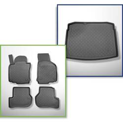 Conjunto: tapetes TPE + protetor de porta-malas para Volkswagen Golf VI Hatchback (09.2008-09.2012) - Aristar - Guardliner - com roda sobressalente provisória ou conjunto de reparação