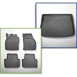 Conjunto: tapetes TPE + protetor de porta-malas para Volkswagen Golf VII Minivan (05.2014-12.2020) - Aristar - Guardliner - para a parte inferior e superior do porta-malas