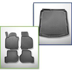 Conjunto: tapetes TPE + protetor de porta-malas para Volkswagen Jetta 1K Sedan (08.2005-2011) - Aristar - Cool liner - sem compartimento esquerdo e direito