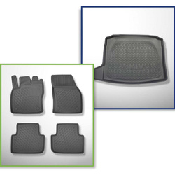 Conjunto: tapetes TPE + protetor de porta-malas para Volkswagen Tiguan II SUV (05.2016-....) - Aristar - Cool liner - parte inferior do porta-malas; modelos sem base móvel de porta-malas; não para a versão eHybrid