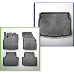 Conjunto: tapetes TPE + protetor de porta-malas para Volkswagen Tiguan II SUV (05.2016-....) - Aristar - Guardliner - parte inferior do porta-malas; sem roda sobressalente; base móvel na posição mais baixa; não para a versão eHybrid