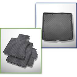 Conjunto: tapetes de borracha + protetor de porta-malas para BMW Série 5 E61 Touring (06.2004-2010) - Guardliner