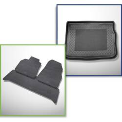 Conjunto: tapetes de borracha + protetor de porta-malas para Renault Scenic II Minivan (06.2003-05.2009) - Standard