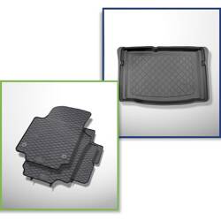 Conjunto: tapetes de borracha + protetor de porta-malas para Skoda Citigo Hatchback (10.2011-2019) - Guardliner - parte inferior do porta-malas; não para Skoda Citigo-e IV