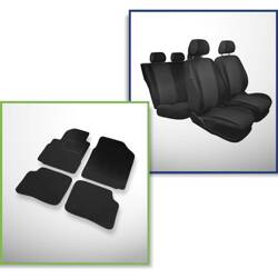 Conjunto: tapetes de feltro (3 portas) + capas feitas sob medida para Toyota Yaris I Hatchback, Sedan (1999-2005) – Practic