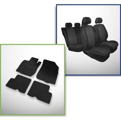 Conjunto: tapetes de feltro + capas feitas sob medida para Dacia Duster SUV (2010-2013) – Practic