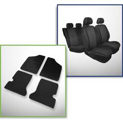 Conjunto: tapetes de feltro + capas feitas sob medida para Fiat Cinquecento Hatchback (1991-1998) – Practic - segunda fileira - banco inteiro