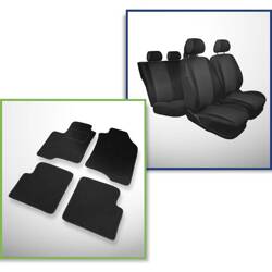 Conjunto: tapetes de feltro + capas feitas sob medida para Fiat Panda III Hatchback, Van (2012-....) – Practic - 4 lugares