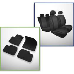 Conjunto: tapetes de feltro + capas feitas sob medida para Fiat Sedici Crossover (2006-2014) – Practic