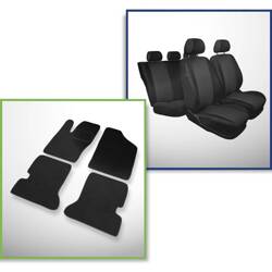 Conjunto: tapetes de feltro + capas feitas sob medida para Fiat Seicento Hatchback (1998-2005) – Practic - segunda fileira - banco inteiro