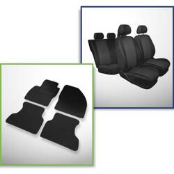 Conjunto: tapetes de feltro + capas feitas sob medida para Ford Focus II Hatchback, Kombi, Sedan (2005-2010) – Practic