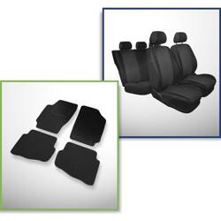 Conjunto: tapetes de feltro + capas feitas sob medida para Skoda Fabia I Hatchback, Kombi, Sedan (1999-2007) – Practic - segunda fileira - assento e apoio bipartidos