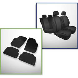 Conjunto: tapetes de feltro + capas feitas sob medida para Skoda Fabia II Hatchback, Kombi (2007-2014) – Practic - segunda fileira - banco inteiro