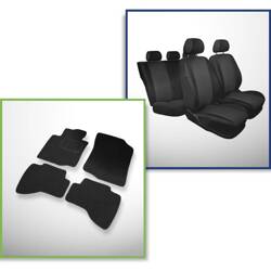 Conjunto: tapetes de feltro + capas feitas sob medida para Toyota Aygo Hatchback (2005-2014) – Practic