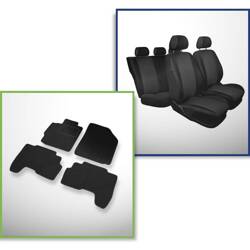 Conjunto: tapetes de feltro + capas feitas sob medida para Toyota Yaris II Hatchback, Sedan (2005-2010) – Practic