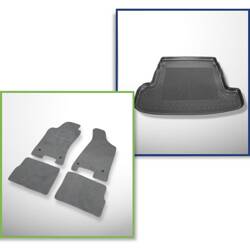 Conjunto: tapetes de veludo + capas feitas sob medida para Audi 80 B4 (1991-1994)