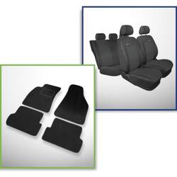 Conjunto: tapetes de veludo + capas feitas sob medida para Audi A4 B6 Avant, Limousine (2000-2004) – Elegance P-1