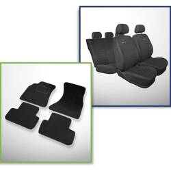 Conjunto: tapetes de veludo + capas feitas sob medida para Audi A4 B8 Avant, Limousine (2008-2015) – Elegance P-4