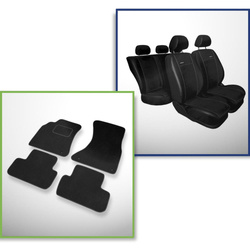 Conjunto: tapetes de veludo + capas feitas sob medida para Audi A4 B8 Avant, Limousine (2008-2015) – Premium preto