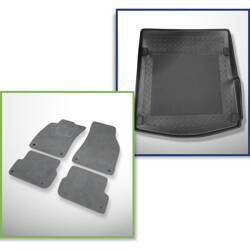 Conjunto: tapetes de veludo + capas feitas sob medida para Audi A6 III C6 FL (2006-2011) - também para a versão Quattro