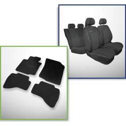 Conjunto: tapetes de veludo + capas feitas sob medida para Citroen C1 Hatchback (2005-2014) – Elegance P-1