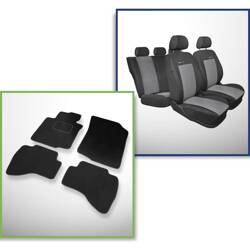 Conjunto: tapetes de veludo + capas feitas sob medida para Citroen C1 Hatchback (2005-2014) – Elegance P-2