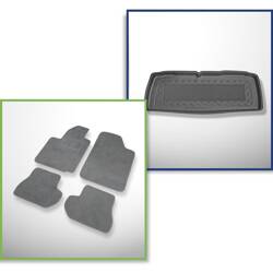 Conjunto: tapetes de veludo + capas feitas sob medida para Citroen C2 (2003-10.2009)