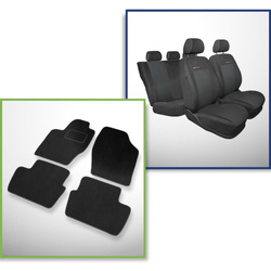 Conjunto: tapetes de veludo + capas feitas sob medida para Citroen C4 I Hatchback (2004-2010) – Elegance P-3